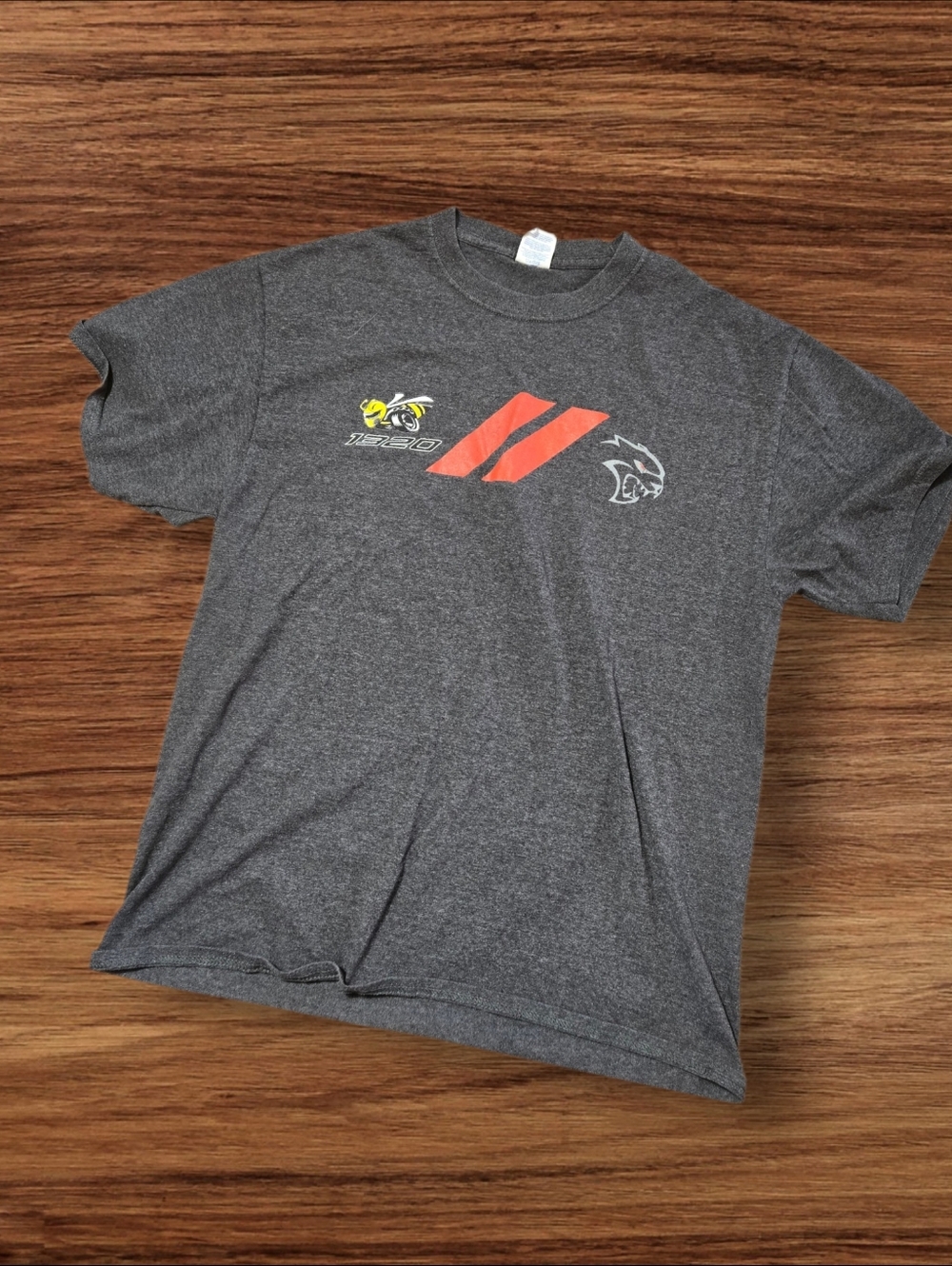 Hellcat Super Bee 1320 Dodge Challenger Gray Tee Shirt